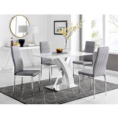 Furniturebox Marietta White Dining Set 70x120cm 5pcs