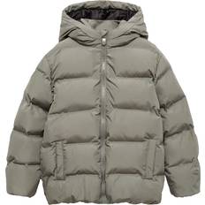 Mango Kid's Hood Quilted Coat - Pastel Green