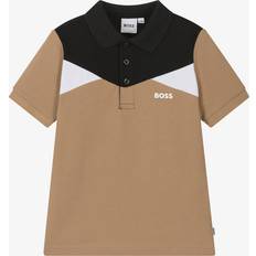 Beige Polo Shirts Children's Clothing BOSS Colour Block Cotton Polo Shirt - Beige