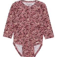 Multifargete Bodyer Minymo Body med blomsterprint, Dusty Rose