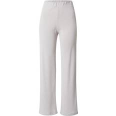 Silver Trousers Pieces Structured Jersey High Waisted Trouser Pants - Silver Gray