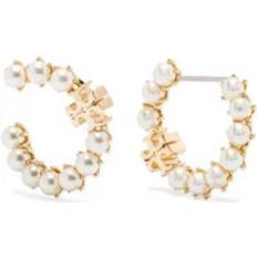 Tory Burch Kira Loop Earrings - Gold/Pearls