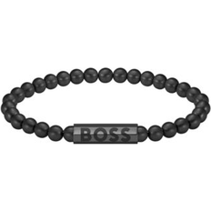 HUGO BOSS Men Bracelets HUGO BOSS Men's Sphere Ionic Plated Black Steel Bracelet Black (No Size)