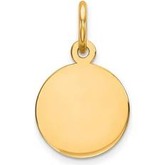 Yellow Charms & Pendants Bagatela 14k yellow gold 10mm plain circular engravable disc charm