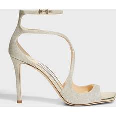 Silver Heels & Pumps Jimmy Choo Azia 95mm glitter sandals women Leather/Leather/Glitter Silver