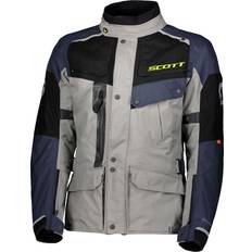 Gris Blousons de moto Scott Voyager Dryo, veste textile imperméable couleur: Gris/Bleu Foncé taille: