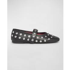 Stella McCartney Shoes Stella McCartney Black Ryder Popper-Studded Ballerina Flats 1000 BLACK IT