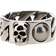 Alexander McQueen Perla Skull Gioielli - Silver/Uomo