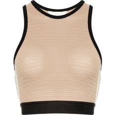 Beige Canottiere Palm Angels Angels-Logo Tape Top - Beige/Donna