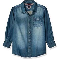 Tommy Hilfiger Boys Shirts Children's Clothing Tommy Hilfiger Boys' Little Maxwell Printed Denim Shirt, Blue