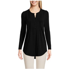 Blouses Lands' End Petite Long Sleeve Lattice Pintuck Tunic