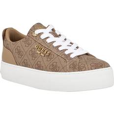 Synthetic Leather Trainers Guess Guess Women's Genza Platform Sneakers (Beige Synthetic) (9.5 M)