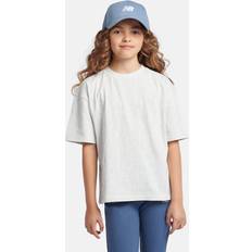 New Balance Mädchen Jersey Logo T-Shirt in Grau, Cotton Jersey, Größe 14-15 Y