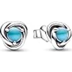 Men Earrings Pandora December Eternity Birthstone Earrings Blue