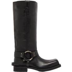 Argento Stivali alti Acne Studios Buckle Leather Boots - Black