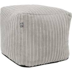 Bean Bags Rucomfy Corduroy Cube Platinum Grey Bean Bag 99.1L