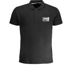 One Size Polotrøjer Cavalli Class Black Cotton Polo Shirt Black, Color_Sort, Herre, L, M, new-with-tags, Polo Shirt Men Clothing, Polo shirts, Sort, XL