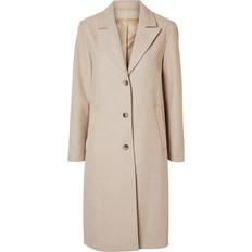 Selected Femme Single Breasted Coat - Sandshell