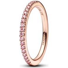 Pandora L Rings Pandora Sparkling Pink Band Ring 14k Rose Gold Plating - Pink