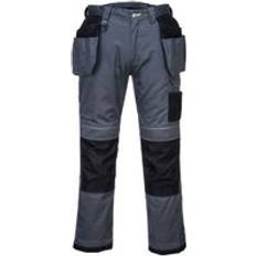 Grey Work Pants Portwest PW3 Holster Work Trousers T602 Zoom Grey/Black Short Colou
