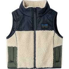 Name It Bleu Couches de base Name It Gilet Mall - Saphir/Olive/Blanc Cassé