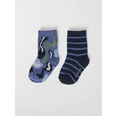 Green Socks Polarn O. Pyret Two Pack Kids Socks Green 10-11y x 37/39
