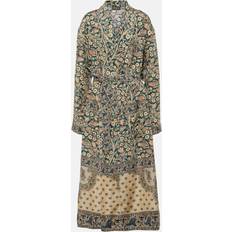 Turquoise - Women Coats Loro Piana Landry printed silk coat multicoloured (UK 12)
