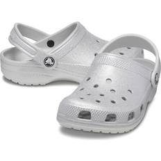 Gris Chaussures de Plage Crocs Classic Glitter Clog K - Argenté Unisex