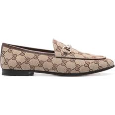 Gucci Women Low Shoes Gucci Jordaan GG-canvas loafers women Calf Leather/Calf Leather/Calf Leather/Fabric Neutrals