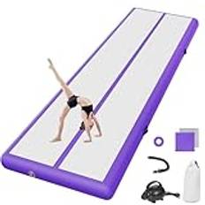 Airtrack 6 meter Airtrack matta, 20 cm hög, 6 m, uppblåsbar gymnastikmatta, AirTrack gymnastik, yogamatta, taekwondo, camping, träningsmatta