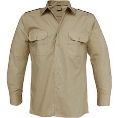 Polyester - Unisex Shirts Mil-Tec Service Long Sleeve Shirt - Khaki