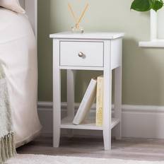 Christow Modern White Bedside Table 32x32cm