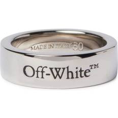 Men - White Rings Off-White logo-engraved brass ring men Brass 62 Silver