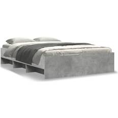 vidaXL Bed Frame Concrete Grey 140x200 cm Engineered Wood