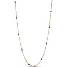 Blau - Silber Halsketten ENAMEL Copenhagen Lola Necklace Marine