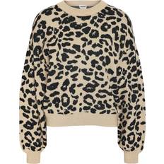 Leopard Sweatere Noisy May Strikket trøje med leopardprint-Black
