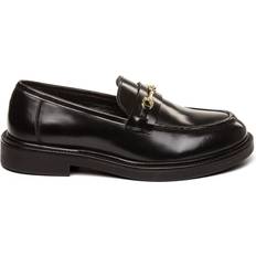 Steve Madden Dame Lave sko Steve Madden Sko Huddles Loafer Black Leather Sko