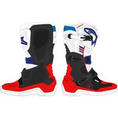 Sì Stivali da moto Alpinestars Tech Stivali Motocross, nero-bianco-rosso-blu, dimensione per uomo Uomo