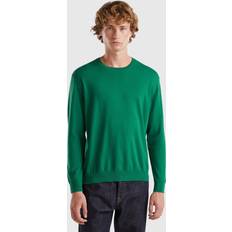 United Colors of Benetton Jumpers United Colors of Benetton Crew Neck Sweater In Lightweight Cotton Blend, XXL, Dark Green, Men