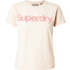 Superdry Nainen T-paidat Superdry Core Logo City Fitted T-Shirt, Frappe Beige