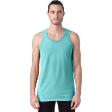 Green - Men Tank Tops Hanes ComfortWash Mint. L. GDH300. 00738994335005