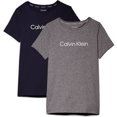 Calvin Klein Girl's Modern T-shirts 2-pack - Grey Heather/Peacoat (G80G8007220UB)