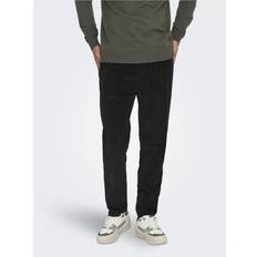 Fløjl Bukser Only & Sons Tapered og sorte fløjlsbukser-Black
