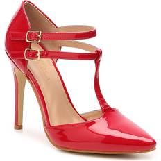 Journee Collection Womens Tru T-Strap Pumps, Wide, Red (10 Wide)