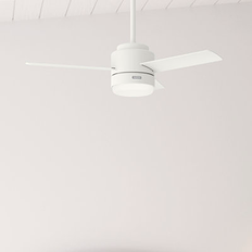 Lighting Hunter Fan Gilmour 3-Blade Damp Rated Ceiling w/ LED Light Kit & Handheld Remote 6.19 H x 9.09 W x 9.09 D in White