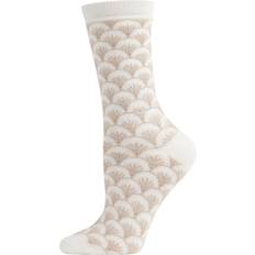 Cashmere Socks Natori Women's Fretwork Geometric Cashmere Blend Crew Socks