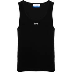 Off-White Man Mouwloze shirts Off-White Tanktop Met Logoprint - Zwart