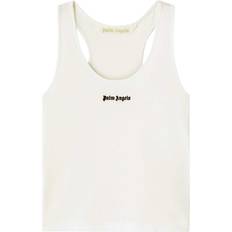 Palm Angels Linnen Palm Angels Bomull Tanktop Med Logobroderi Topp - Vit