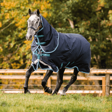 Horseware Amigo Bravo 12 Plus Turnout Rug - Navy/Aqua/Turquoise