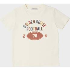 GOLDEN GOOSE Boys’ T-shirt In Worn White With Multicolor Lettering